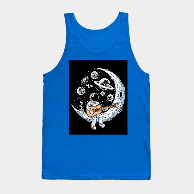 astronaut playing guitar 4 Tank Top by whodi sease